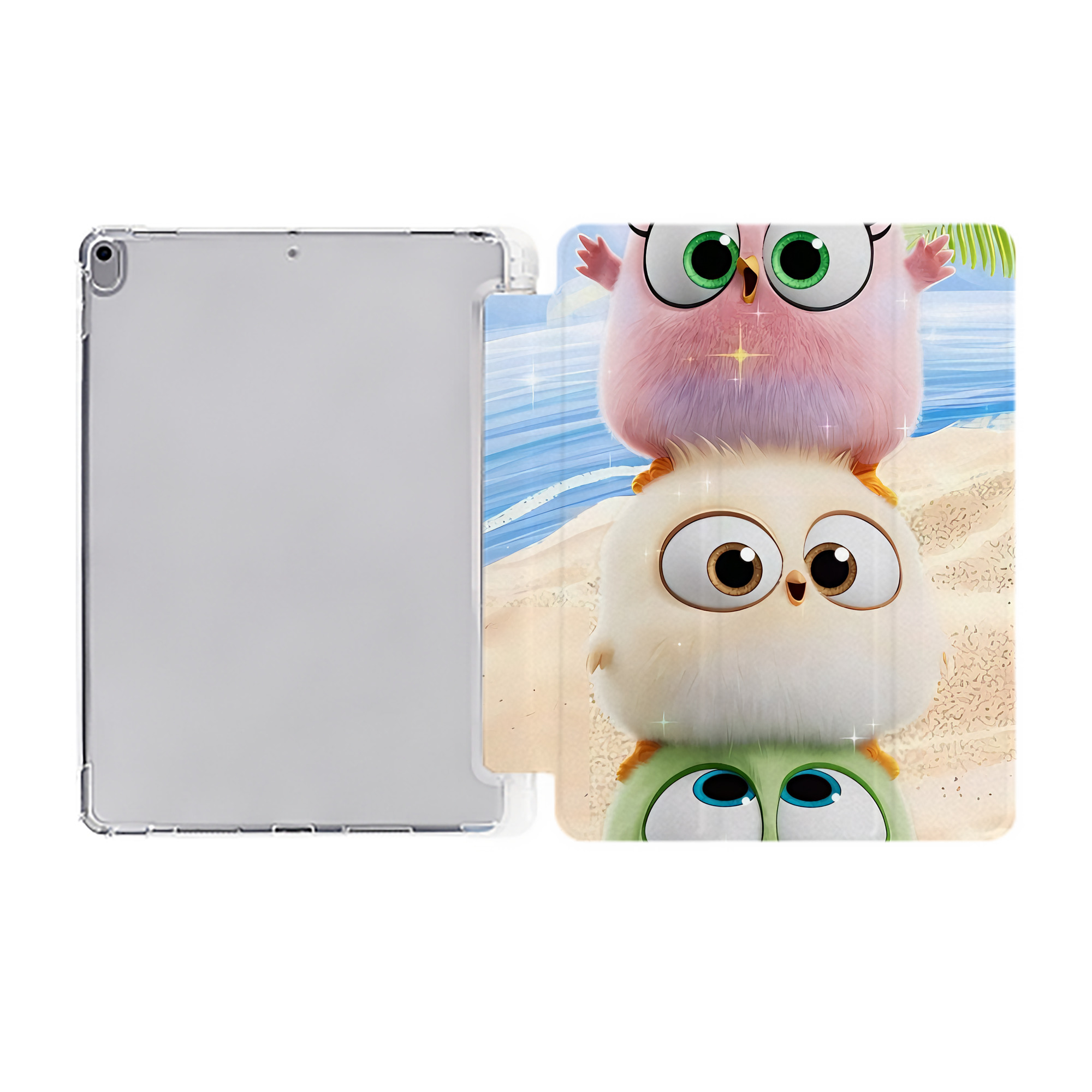 （画像用） Angry Birds アングリーバード IPad ケース ペン収納付き 三つ折りスタンド PUレザー×シリコン 対応機種9.5/10.5/10.9インチ